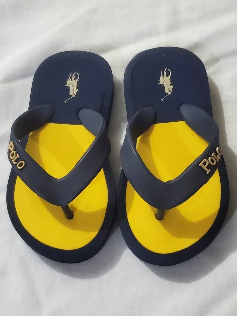 Polo Ralph Lauren Kids summer Flip Flop classic navy/yellow slipper